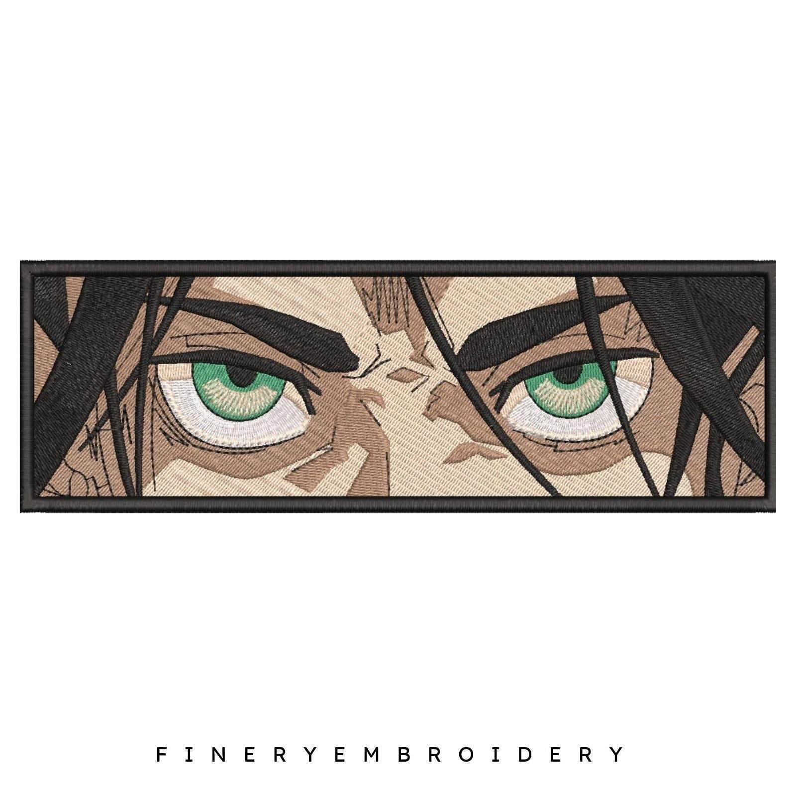 Attack Of Titans EREN JAEGER EYES - Anime - Embroidery Design - FineryEmbroidery