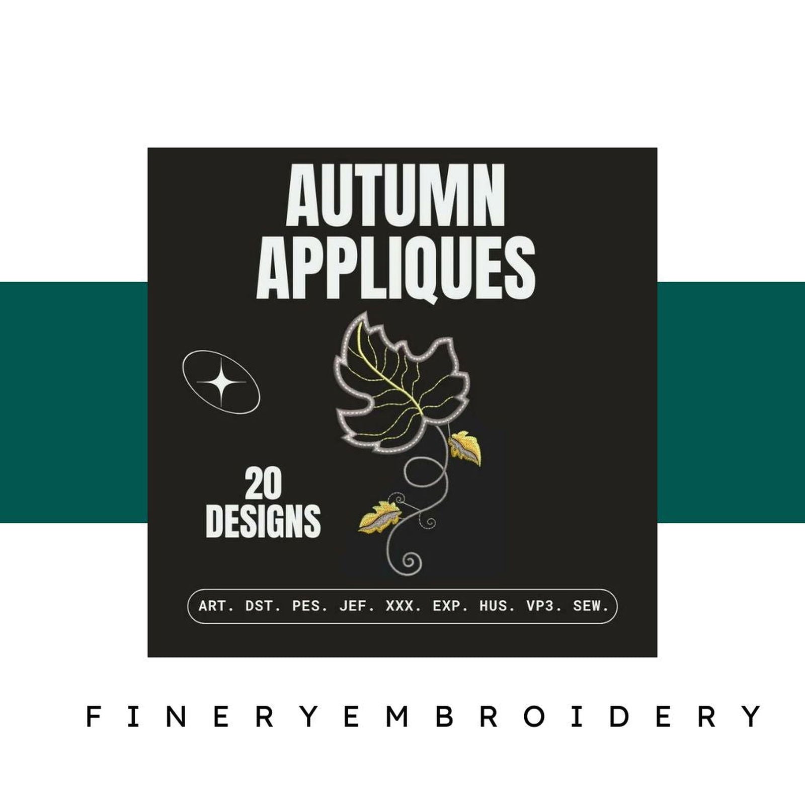 Autumn Appliques: Embroidery Design Pack - FineryEmbroidery