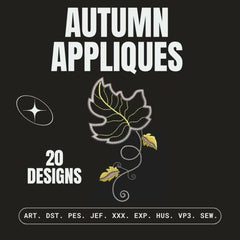 Autumn Appliques: Embroidery Design Pack - FineryEmbroidery