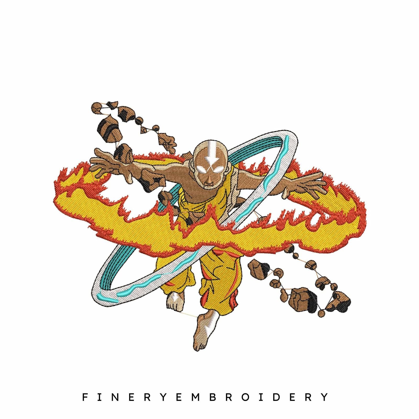 Avatar Aang - Anime - Embroidery Design - FineryEmbroidery