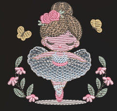 Elegant Ballerina Embroidery Design Pack – 7 Sizes