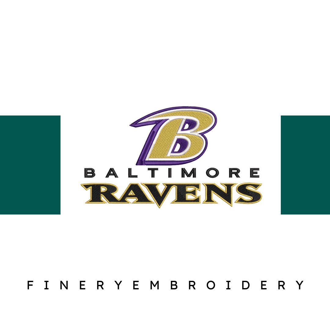 BALTIMORE RAVENS- Pack of 6 Designs - Embroidery Design - FineryEmbroidery