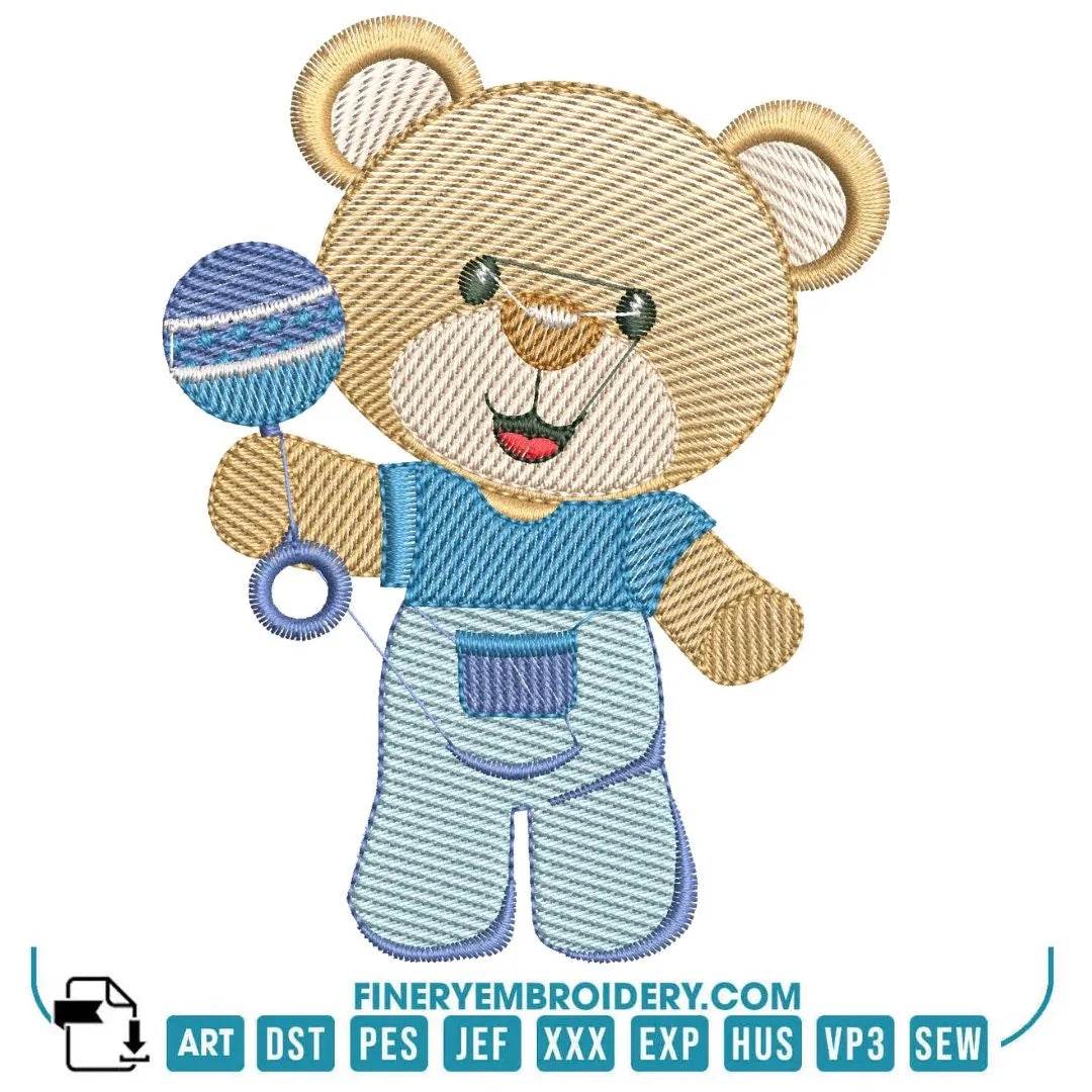 Baby Boy Bear Embroidery Design Pack – 8 Designs -2 Sizes  | FineryEmbroidery - FineryEmbroidery