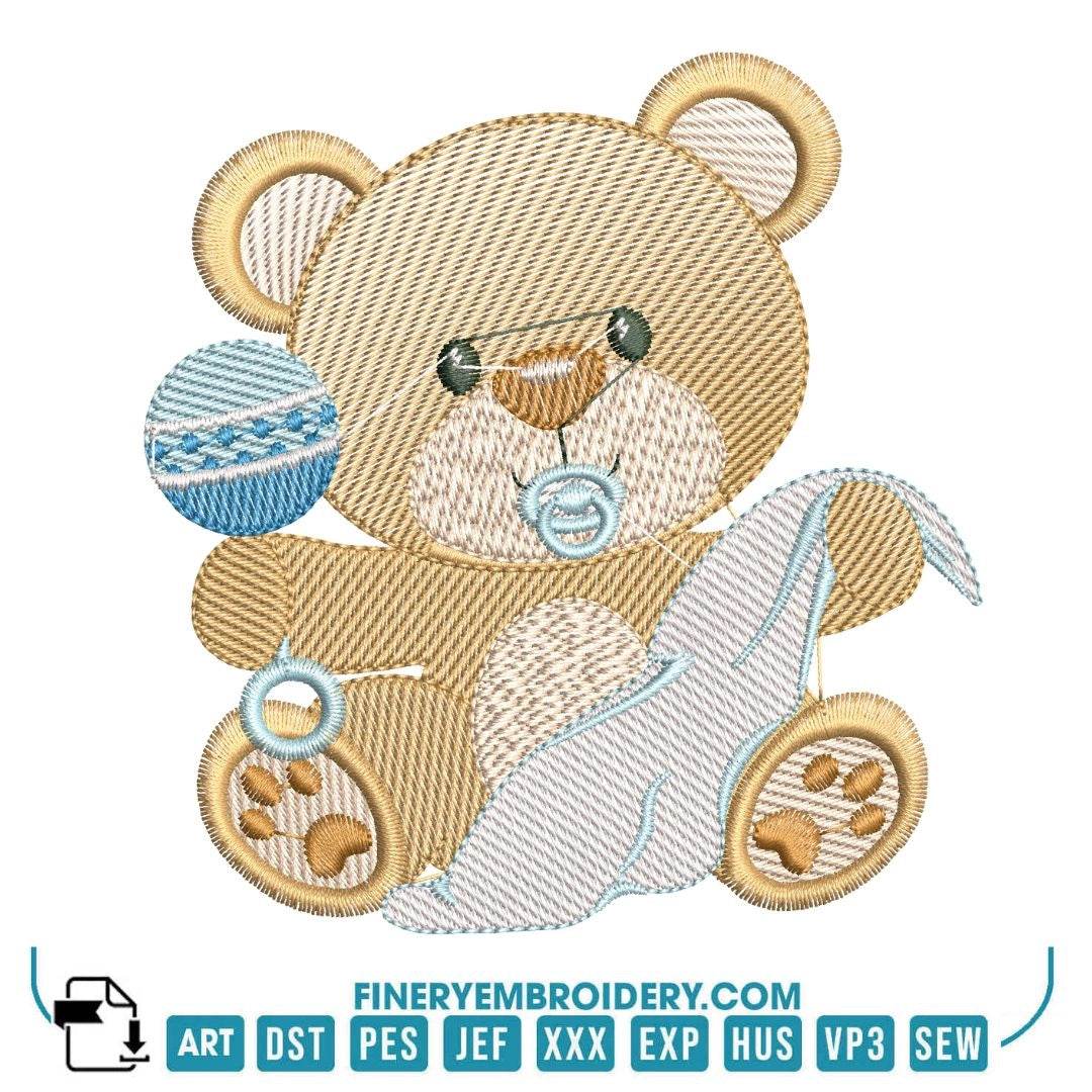 Baby Boy Bear Embroidery Design Pack – 8 Designs -2 Sizes  | FineryEmbroidery - FineryEmbroidery
