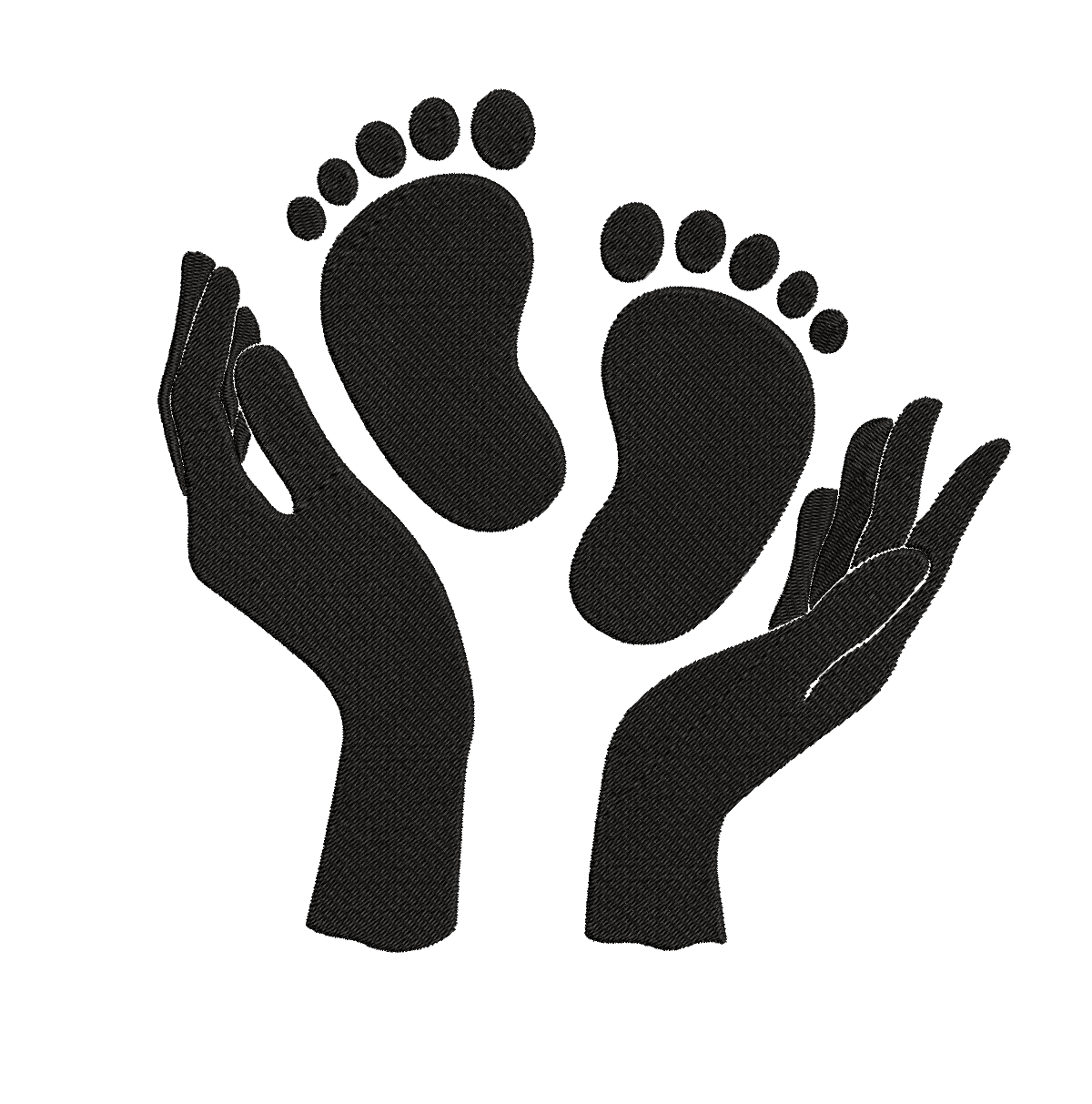 Baby Foots in Hands- Embroidery Design - FineryEmbroidery