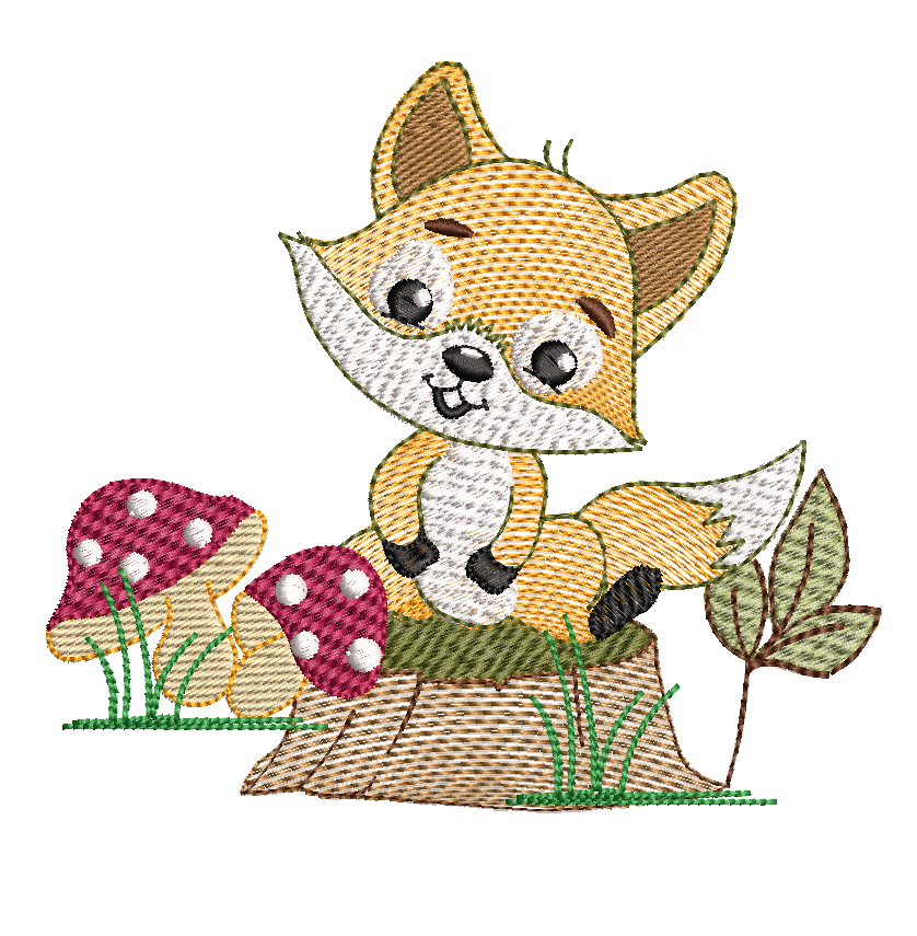 Baby Fox - Embroidery design - FineryEmbroidery