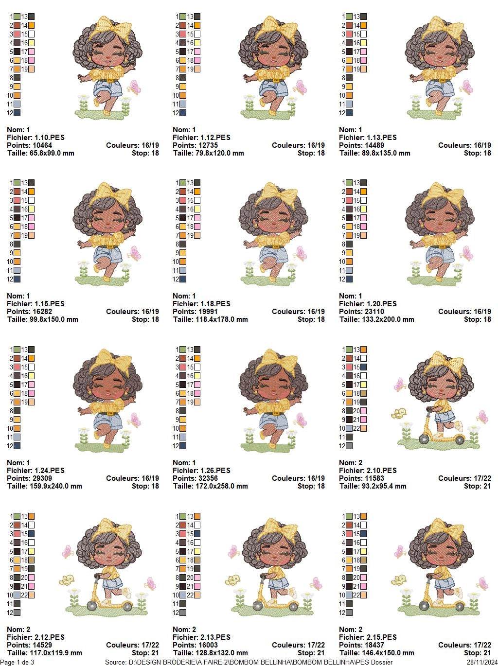 Baby Girl Embroidery Designs Pack - 5 Designs - Multi size - FineryEmbroidery