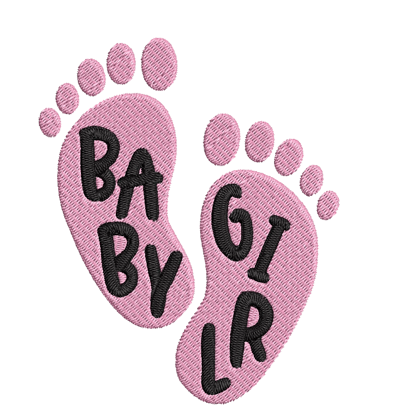 Baby Girl Foots- Embroidery Design - FineryEmbroidery