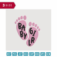 Baby Girl Foots- Embroidery Design - FineryEmbroidery