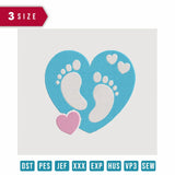 Baby Heart Blue- Embroidery Design - FineryEmbroidery