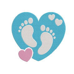 Baby Heart Blue- Embroidery Design - FineryEmbroidery