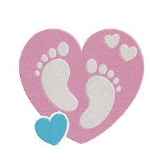 Baby Heart Pink - Embroidery Design - FineryEmbroidery