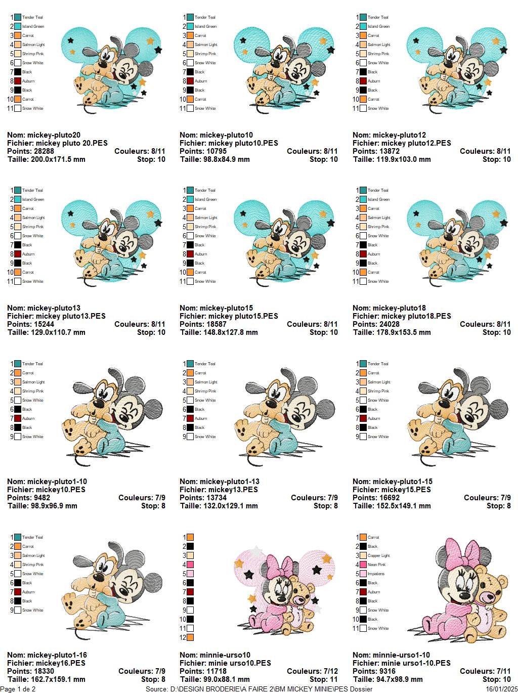 Baby Mickey and Minnie Embroidery Design Pack - Multi-Size Bundle - FineryEmbroidery