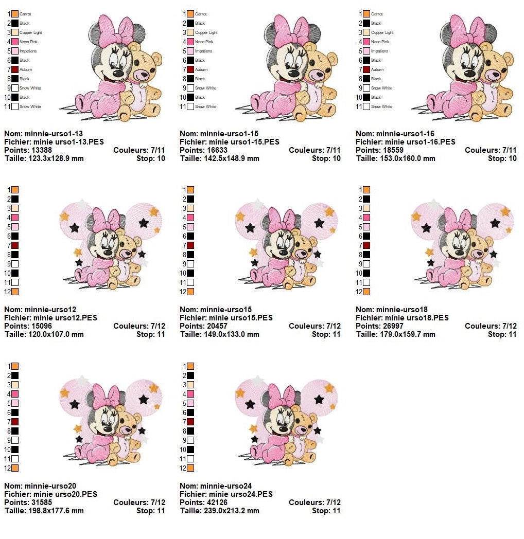 Baby Mickey and Minnie Embroidery Design Pack - Multi-Size Bundle - FineryEmbroidery