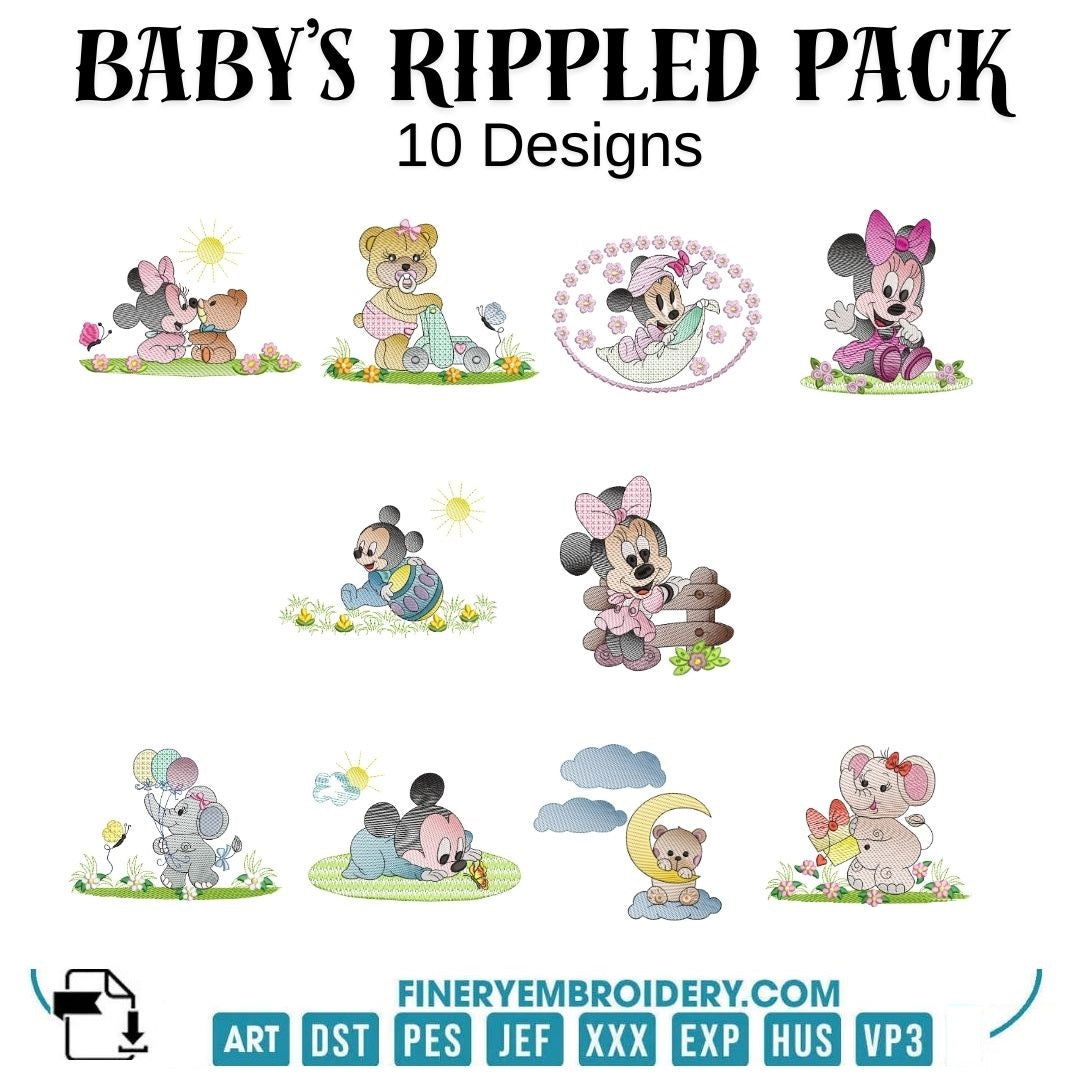 Baby's Rippled Pack - 10 Designs - FineryEmbroidery