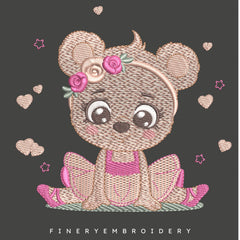 Ballerina Bear Embroidery Design – FineryEmbroidery - FineryEmbroidery