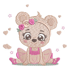 Ballerina Bear Embroidery Design – FineryEmbroidery - FineryEmbroidery