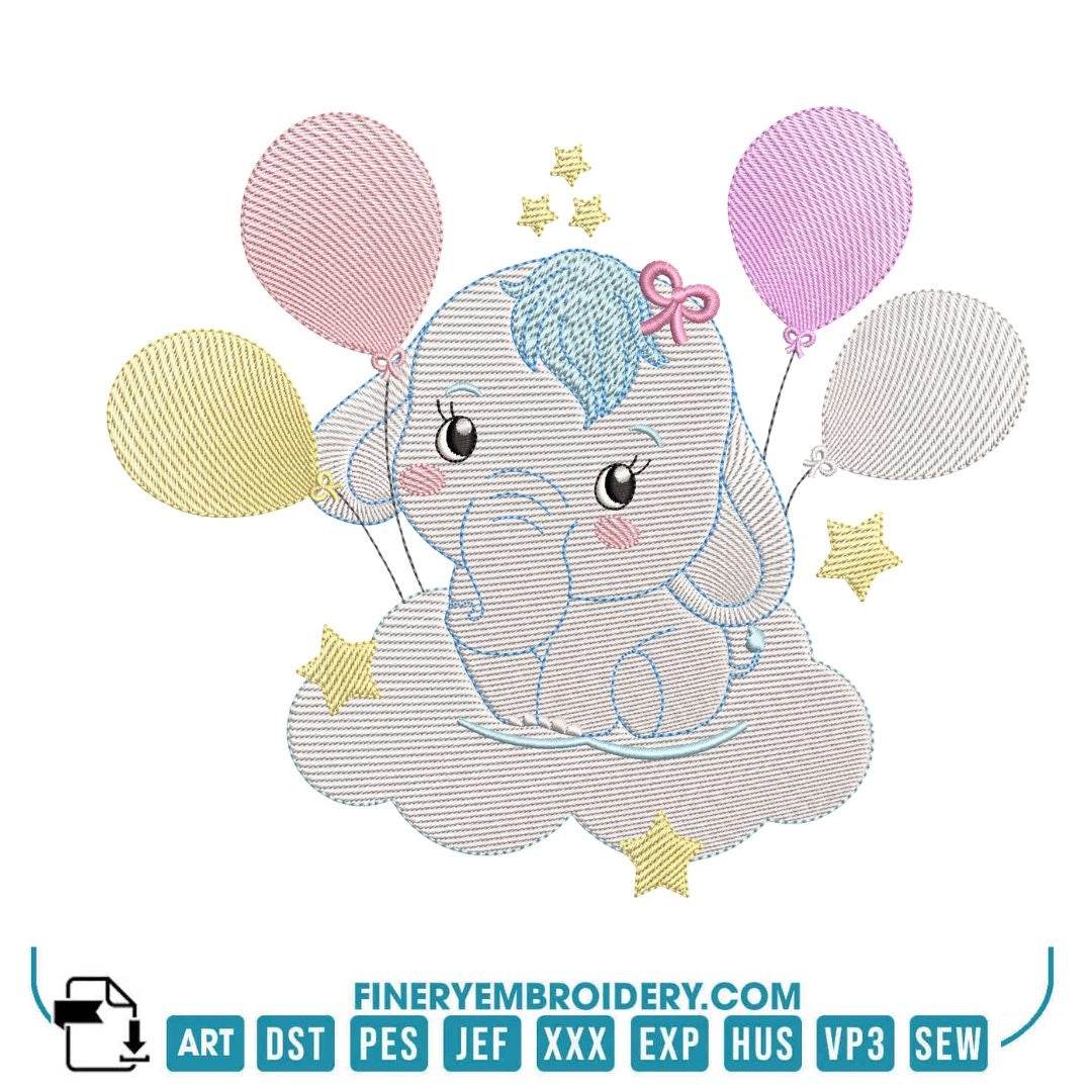 Balloon Animal Embroidery Design Pack – 3 Designs - Multiple Sizes | FineryEmbroidery - FineryEmbroidery