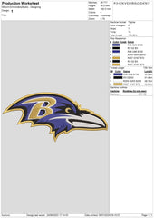 Baltimore Ravens 1 : Embroidery Design - FineryEmbroidery