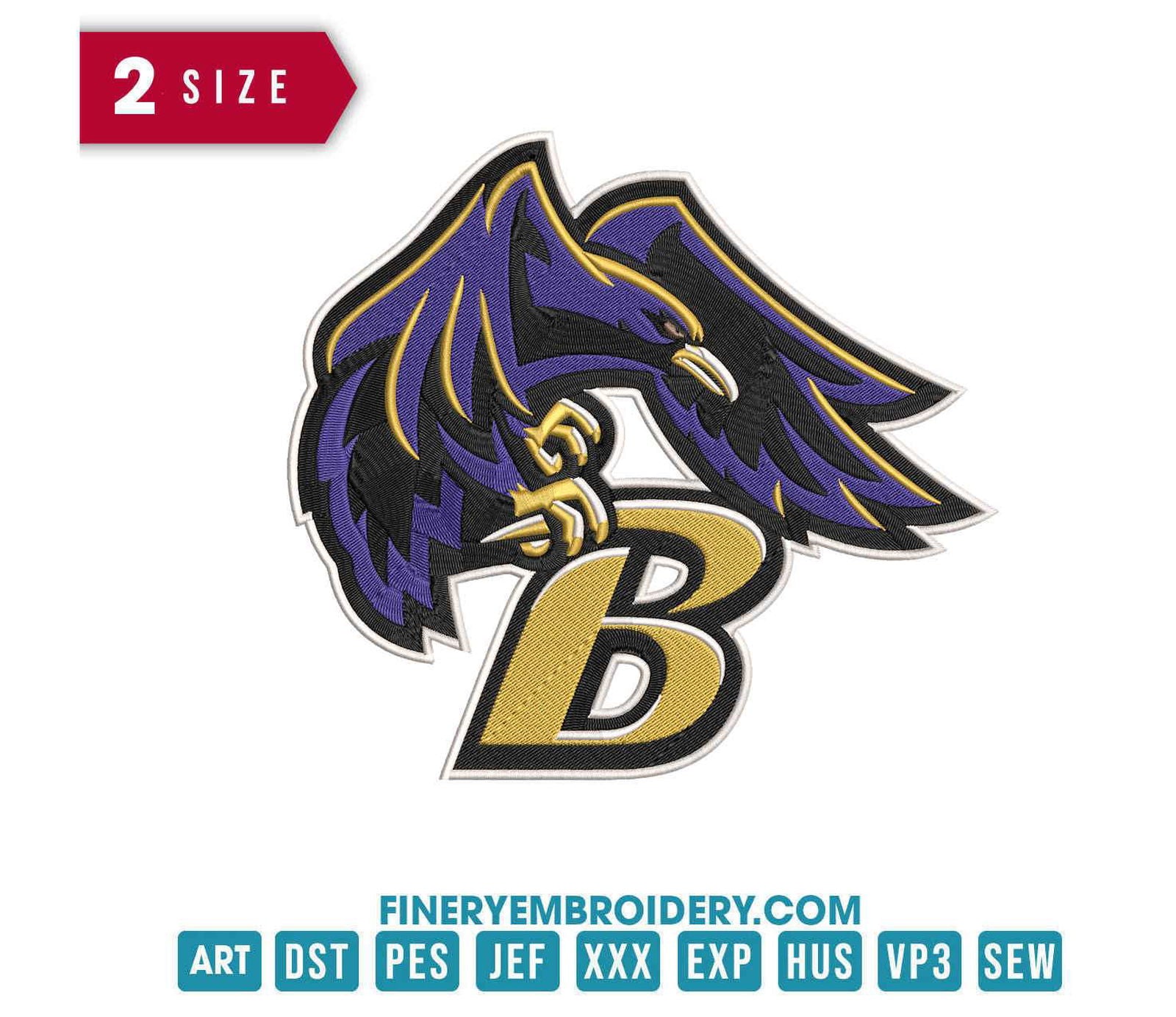 Baltimore Ravens 2 : Embroidery Design - FineryEmbroidery
