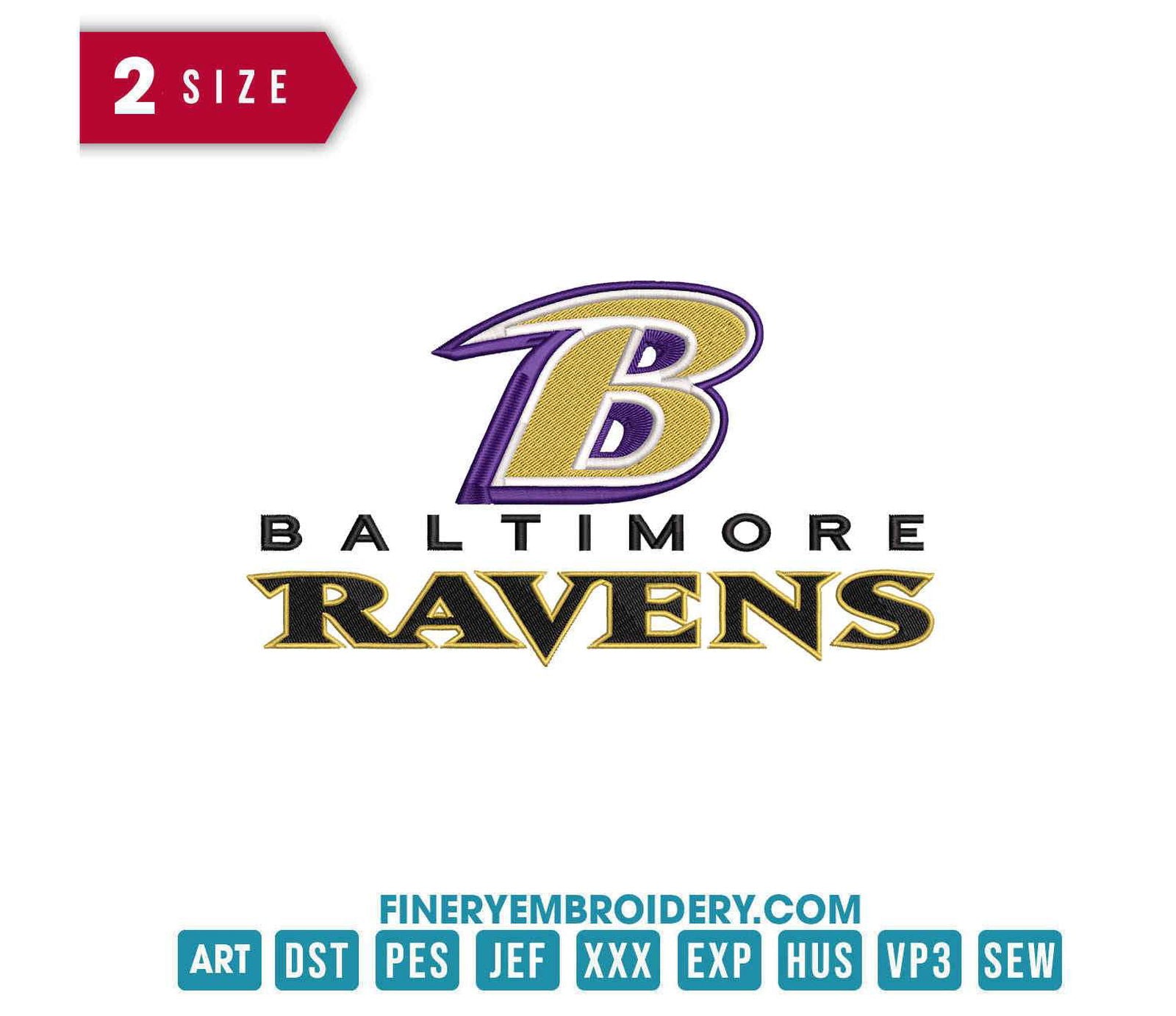 Baltimore Ravens 3 : Embroidery Design - FineryEmbroidery