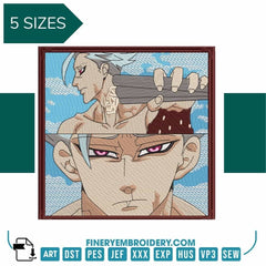 Ban Seven Deadly Sins Rectangle - Anime - Embroidery Design - FineryEmbroidery