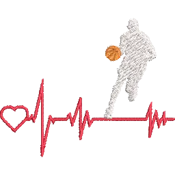 Basketball-Heartbeat-for-Basketball-Fans- Basket Embroidery Design FineryEmbroidery