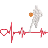 Basketball-Heartbeat-for-Basketball-Fans- Basket Embroidery Design - FineryEmbroidery