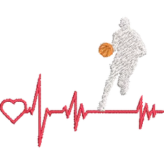 Basketball-Heartbeat-for-Basketball-Fans- Basket Embroidery Design - FineryEmbroidery