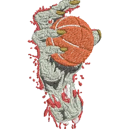 Basketball-Zombie-Hand - Basket Embroidery Design - FineryEmbroidery