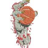 Basketball-Zombie-Hand - Basket Embroidery Design - FineryEmbroidery