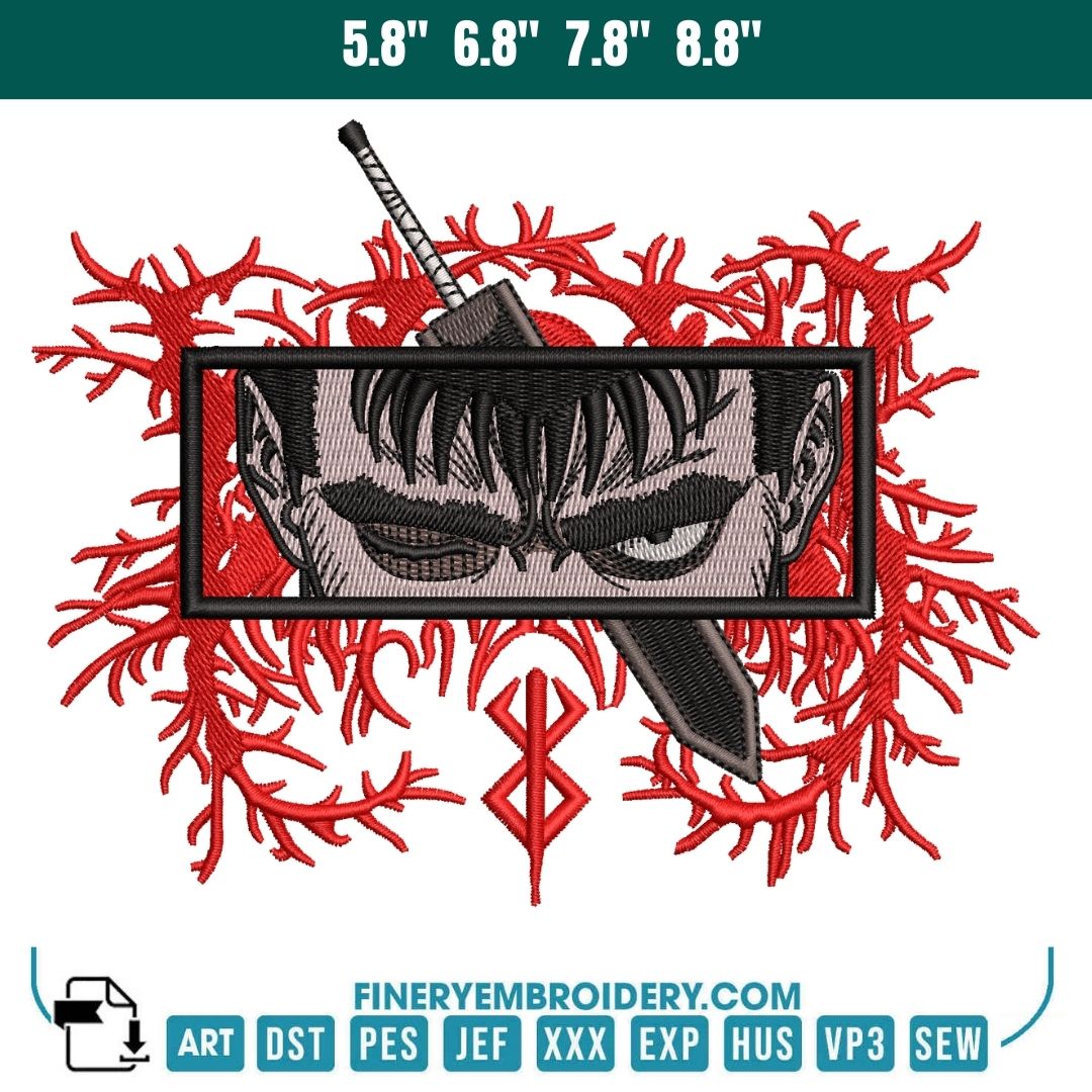 Berserk Guts Embroidery Design - FineryEmbroidery