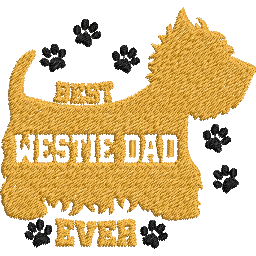 Best-Westie-Dad-Ever-Fathers- Father Embroidery Design FineryEmbroidery