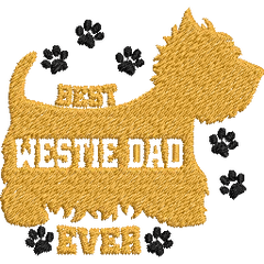 Best-Westie-Dad-Ever-Fathers- Father Embroidery Design - FineryEmbroidery