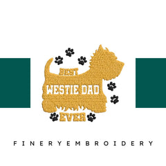 Best-Westie-Dad-Ever-Fathers- Father Embroidery Design - FineryEmbroidery