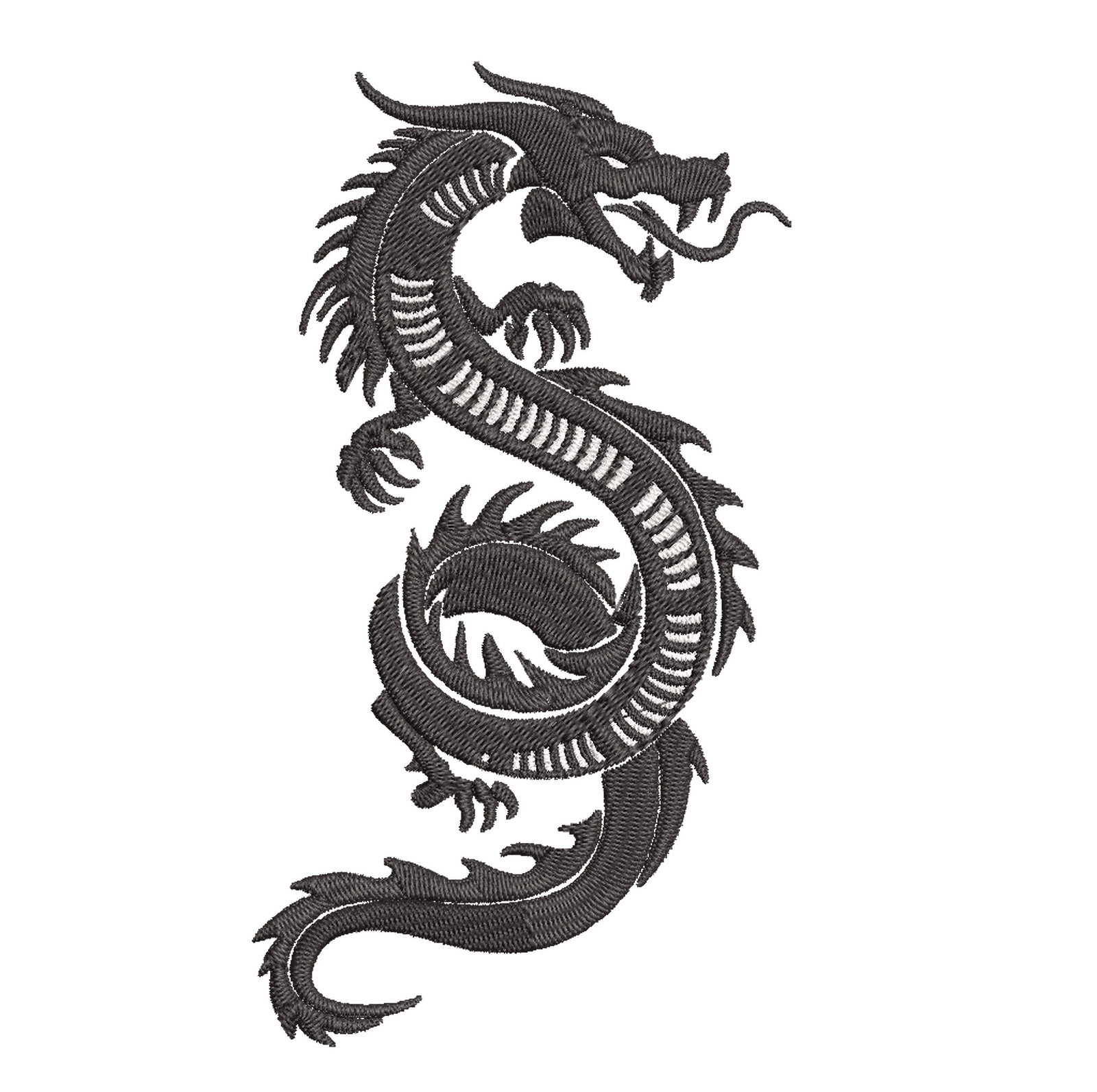 Black Dragon - Embroidery Design - FineryEmbroidery