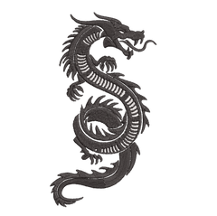 Black Dragon - Embroidery Design - FineryEmbroidery