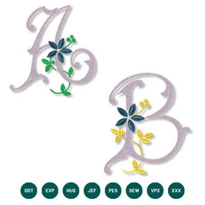 Whimsical Bloom Script Alphabet Embroidery Pack