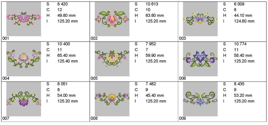 Bloom borders: Embroidery Design Pack - FineryEmbroidery