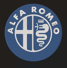 Blue Alpha Romeo Embroidery Design - FineryEmbroidery