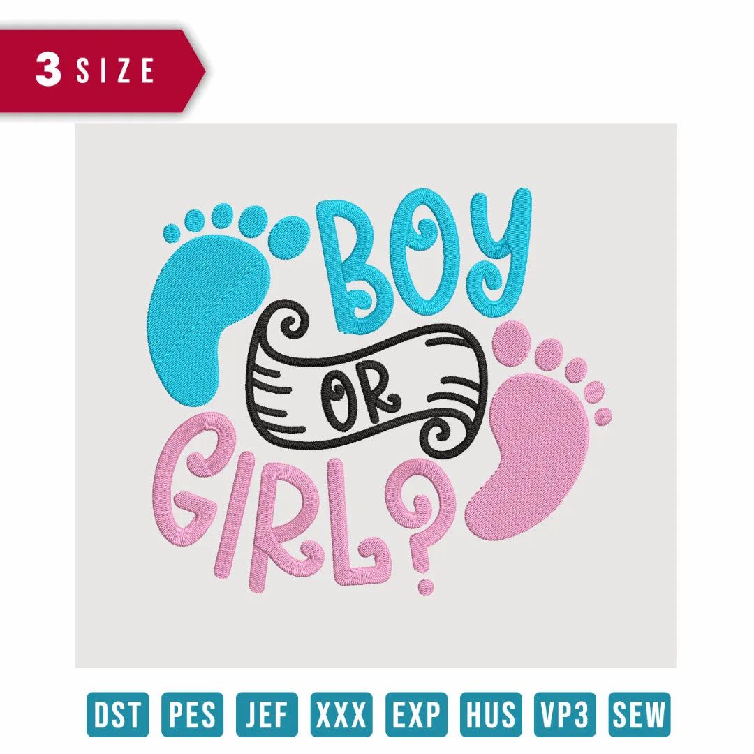 Boy or Girl - Embroidery Design - FineryEmbroidery