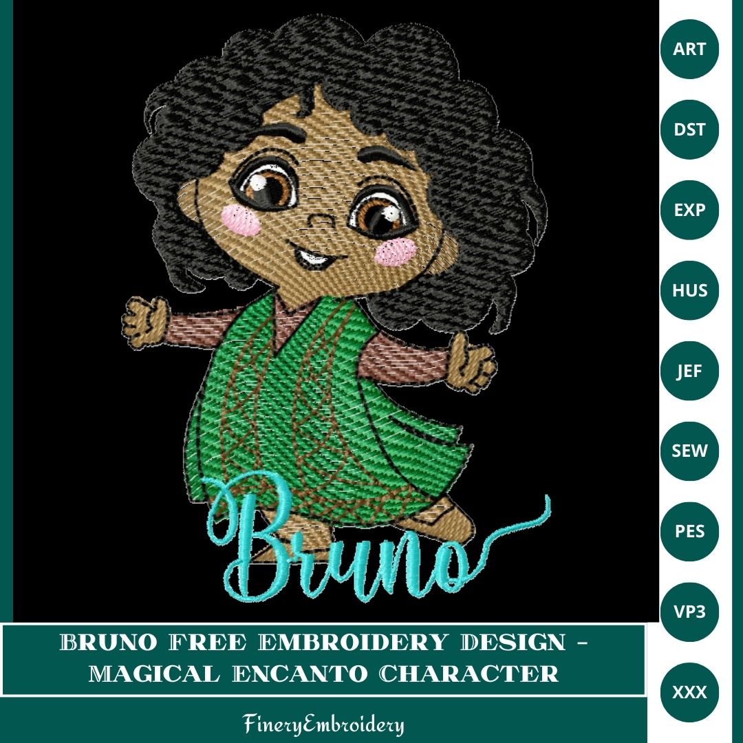 Bruno Free Embroidery Design – Magical Encanto Character - FineryEmbroidery