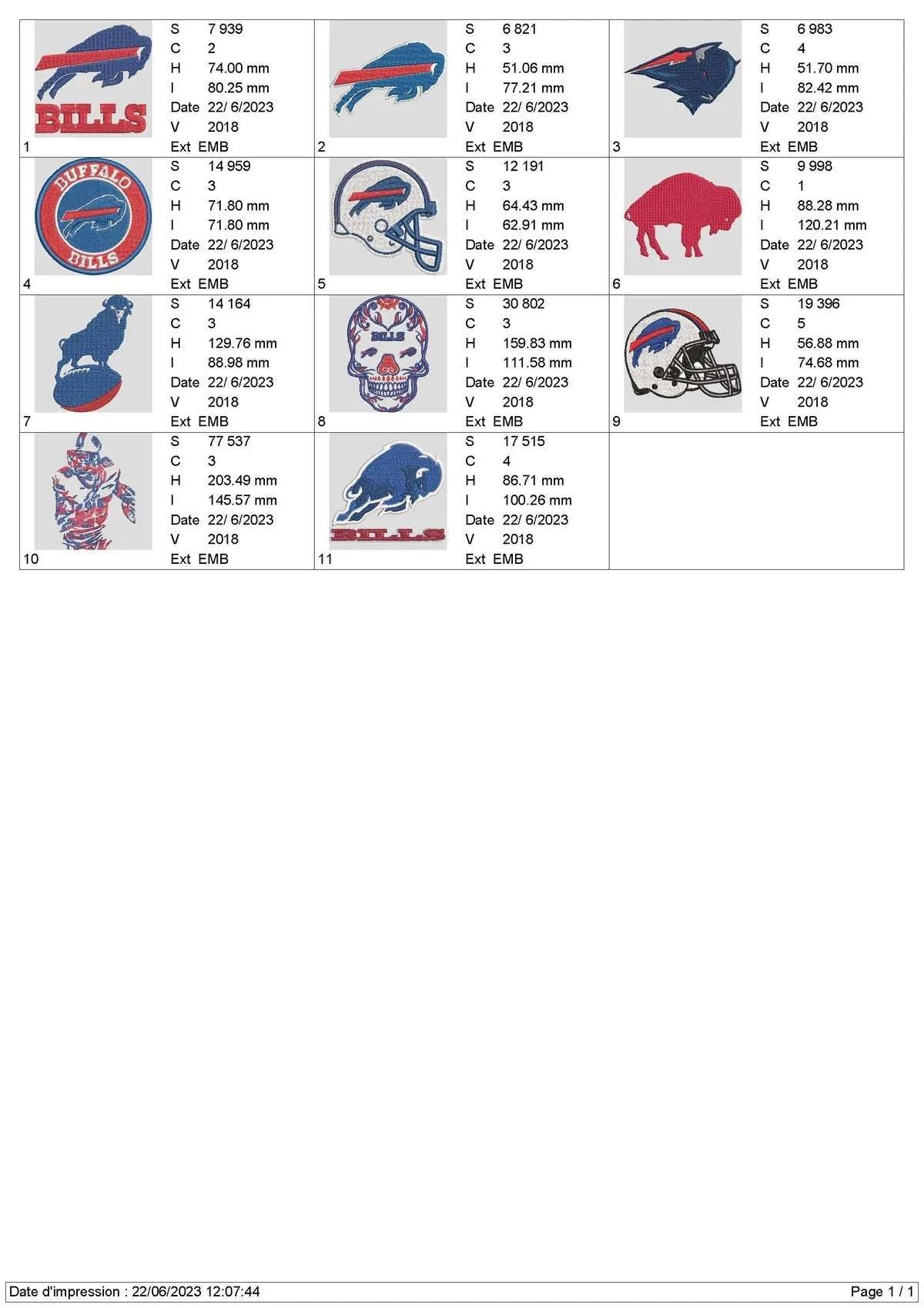 Buffalo Bills - Pack of 11 Designs - Embroidery Design FineryEmbroidery
