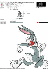 Bugs Bunny Embroidery Design – High-Quality Cartoon - FineryEmbroidery