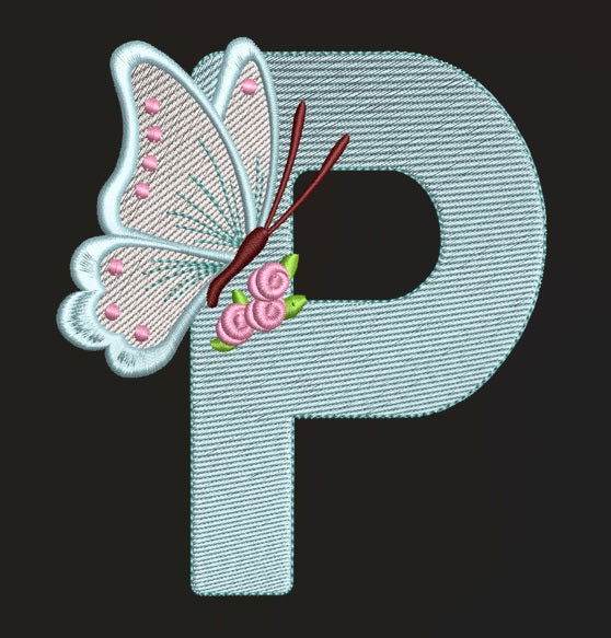 Butterfly Alphabet Embroidery Designs Pack – 26 Letters in 4 Sizes - FineryEmbroidery