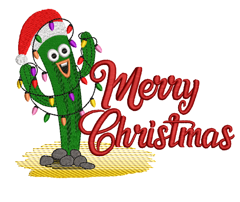 Cactus Christmas : Embroidery Design - FineryEmbroidery