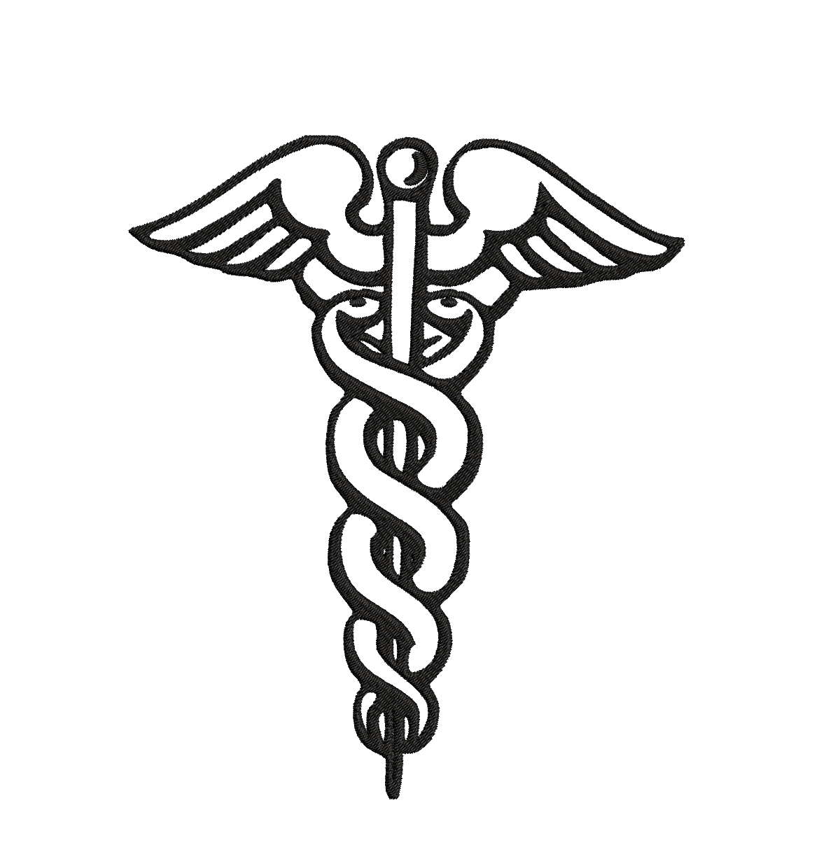 Caduceus - Nurses- Embroidery Design - FineryEmbroidery
