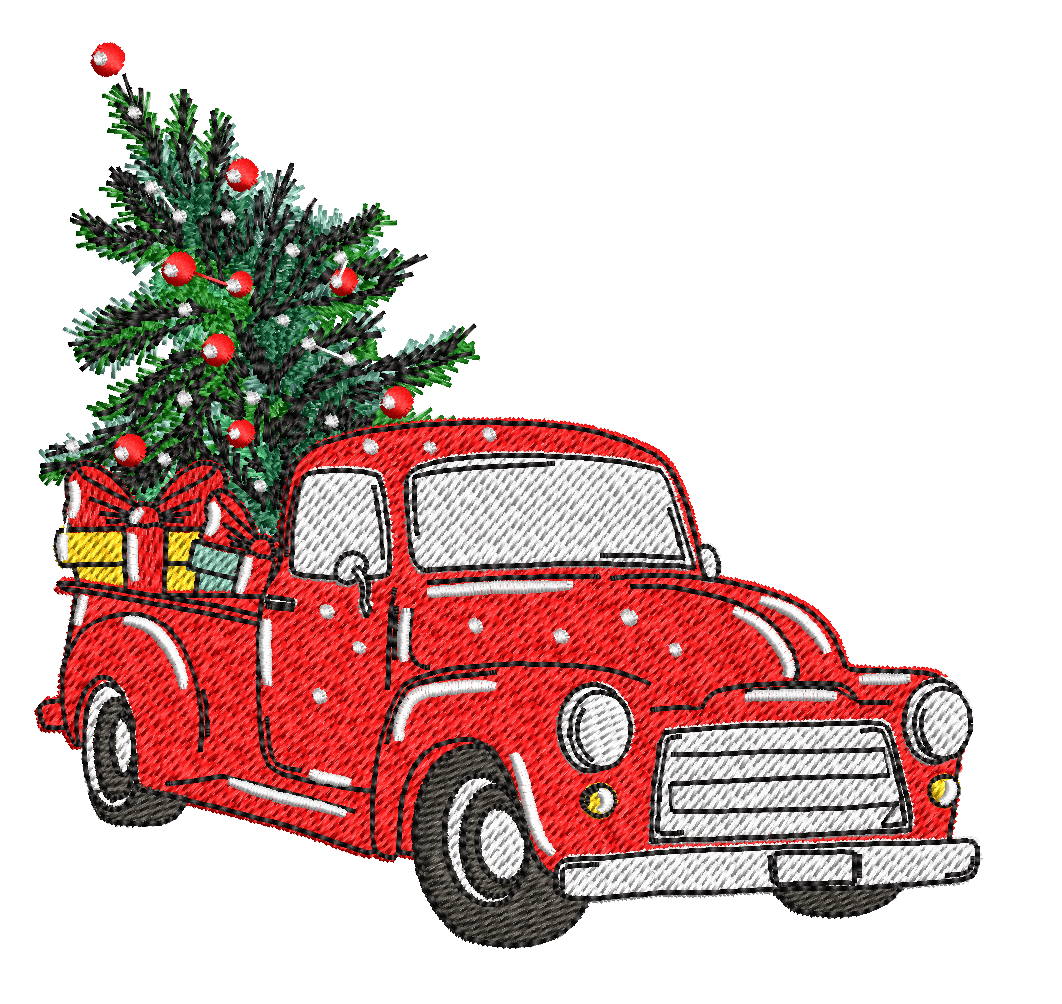 Christmas Tree Truck 2: Embroidery Design