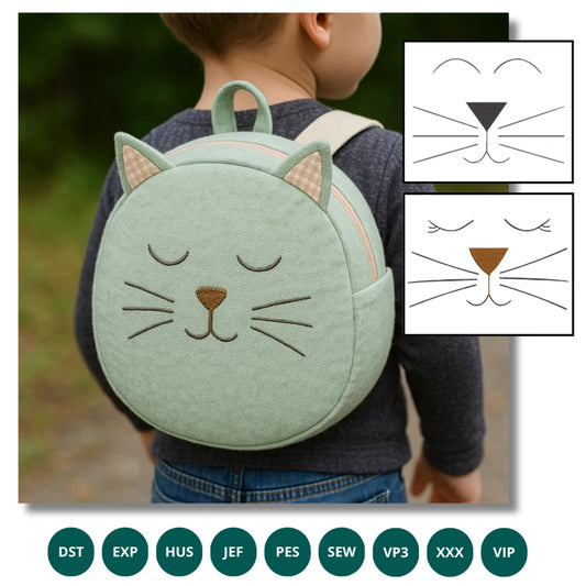 Cat Face Embroidery Designs Pack