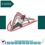 Chainsaw Nike -Embroidery Design - FineryEmbroidery